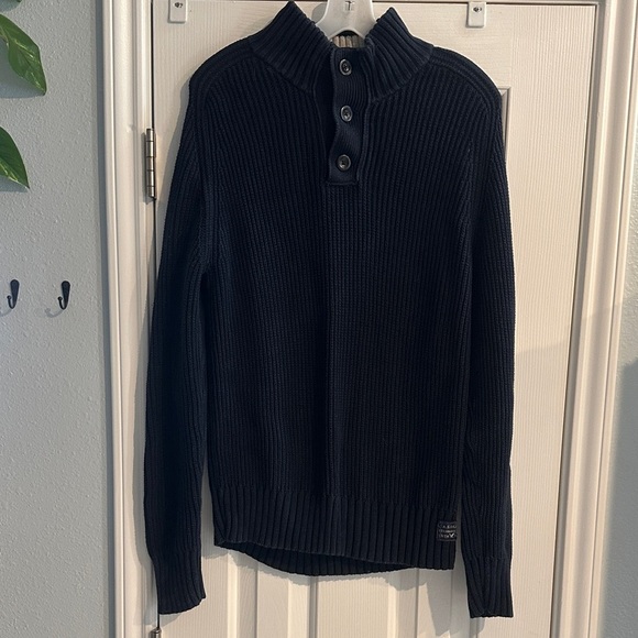 American Eagle Outfitters Other - American Eagle Outfitters Y2K 2000s Navy Ribbed Mock Turtleneck Sweater Men’s L